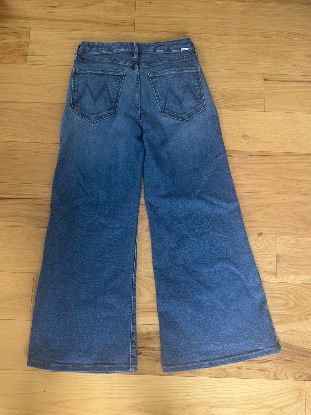MOTHER Flared Wide-Leg Jeans - Blue Denim - Picture 4 of 4